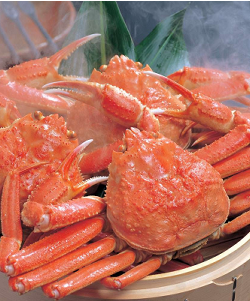 ボイルすると赤くなるカニ